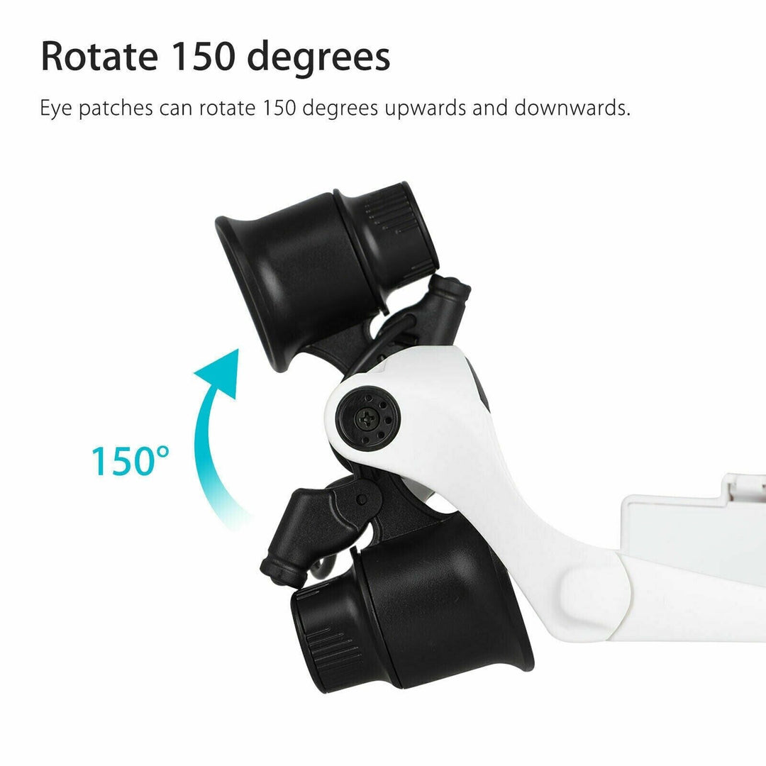 BowLift | Headband Head Enlarger 8 Lenses LED Light Jeweler Glasses