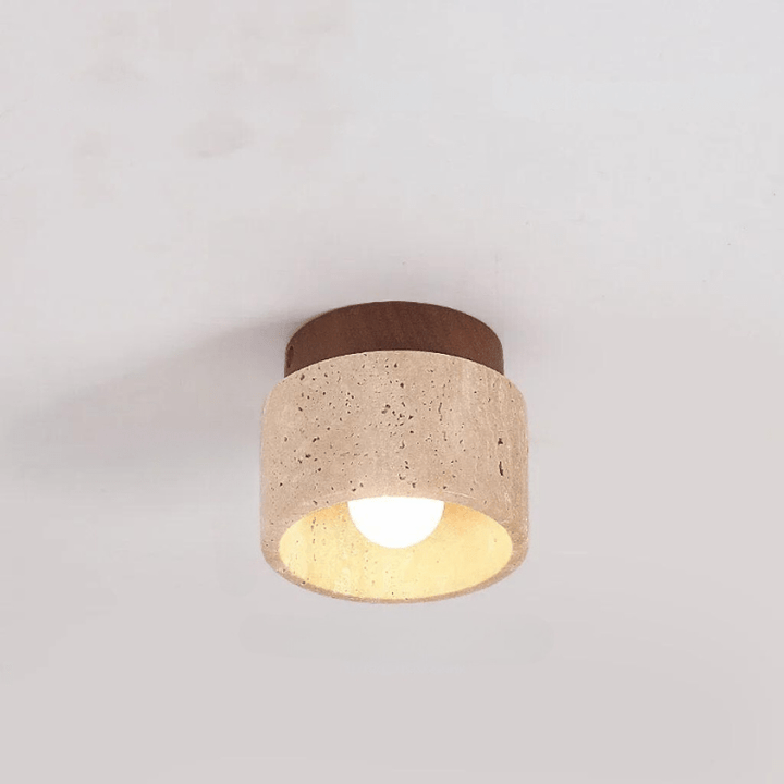 BowLift | Travertine ceiling light - Refined elegance - Soft light - Unique design