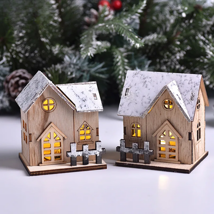 BowLift | FrostGlitter Christmas Lanterns - Enchanting House-shaped Christmas Decoration for a Magical Atmosphere