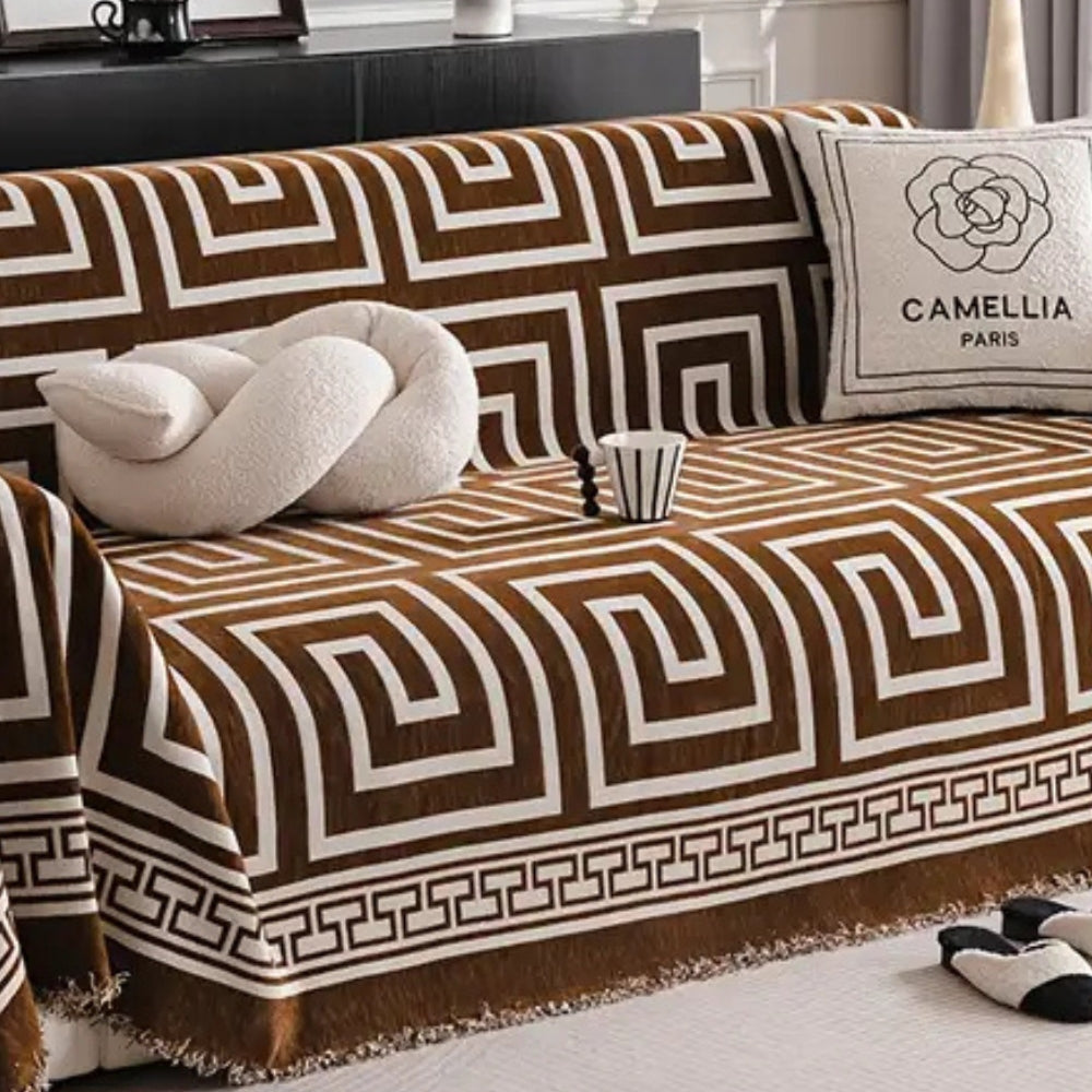 BowLift | Meander Tassels Chenille Sofa Cover