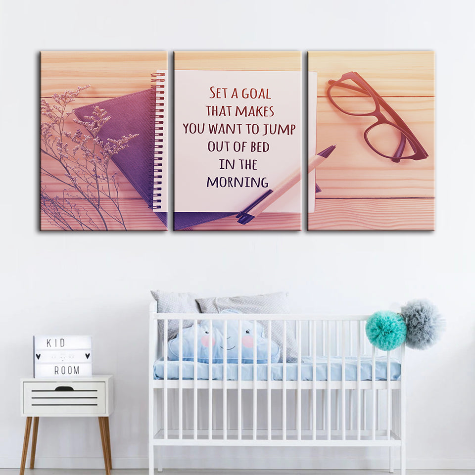 Set A Goal 3 Piece - Canvas Wall Art Painting | Bowlift