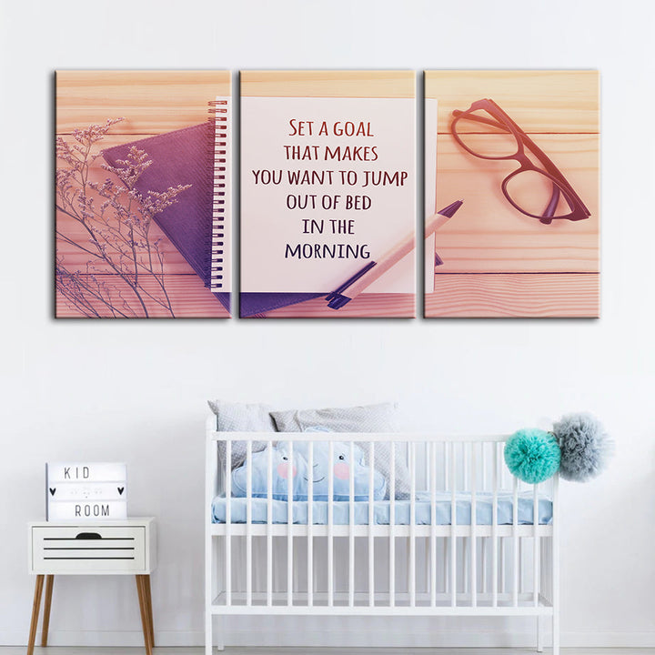 Set A Goal 3 Piece - Canvas Wall Art Painting | Bowlift