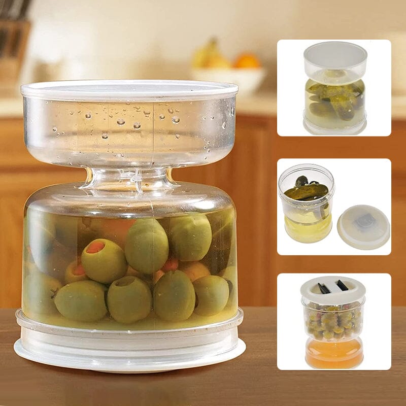 BowLift | Pickle and Olives Jar Container with Strainer
