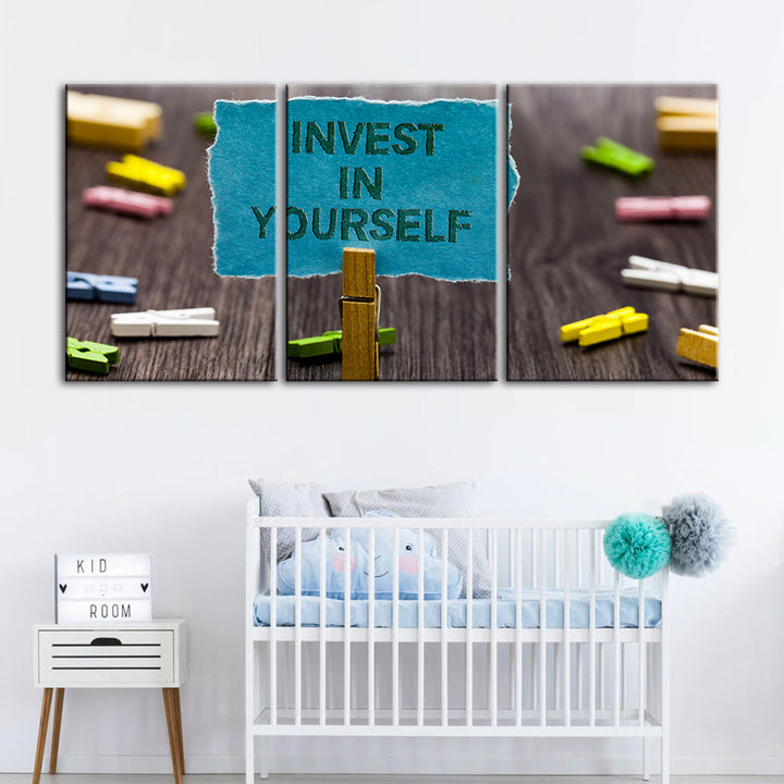 Invest In Yourself 3 Piece - Canvas Wall Art Painting | Bowlift