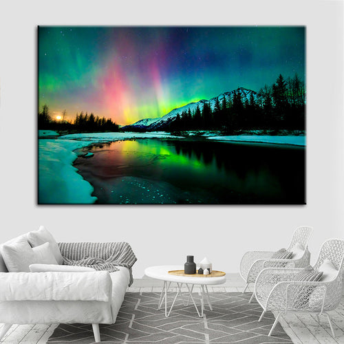 Ireland's Aurora - Canvas Wall Art Painting | Bowlift