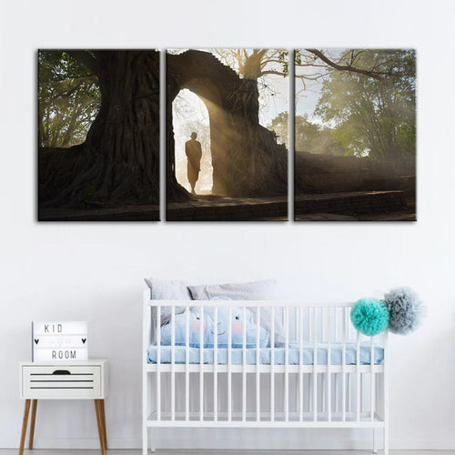Lone Man Nature-Canvas Wall Art Painting 3 Pieces | Bowlift