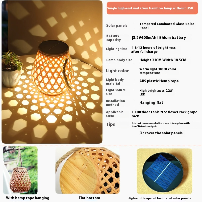 BowLift | Solar LED Rattan Lantern – Large Outdoor Lighting in Oval Design for Garden and Terrace