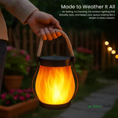 BowLift | Solar-Powered Outdoor Lantern | Realistic Flame Effect, All-Weather Proof & Ideal for Cozy Evenings on the Patio or Balcony