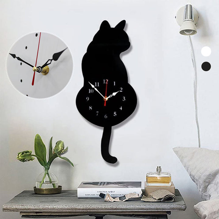 Nordic Cat Wagging Tail Wall Clock | Bowlift