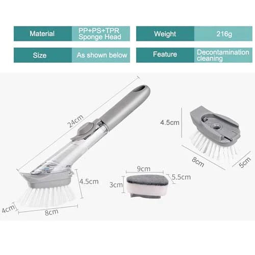 Liquid Soap Dishwashing Brush Scrubber Bowlift
