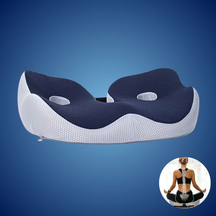 SitSmart Adjustable Memory Foam Sit Bone Relief | Seat Cushion for Tailbone Pressure Pain - Posture Support in Office Chairs Bowlift