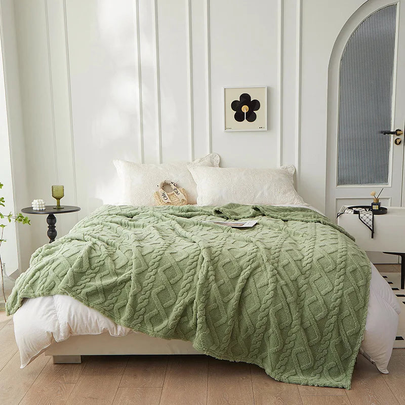 BowLift | Reversible Thick Lambswool Blanket - CozyLuxe