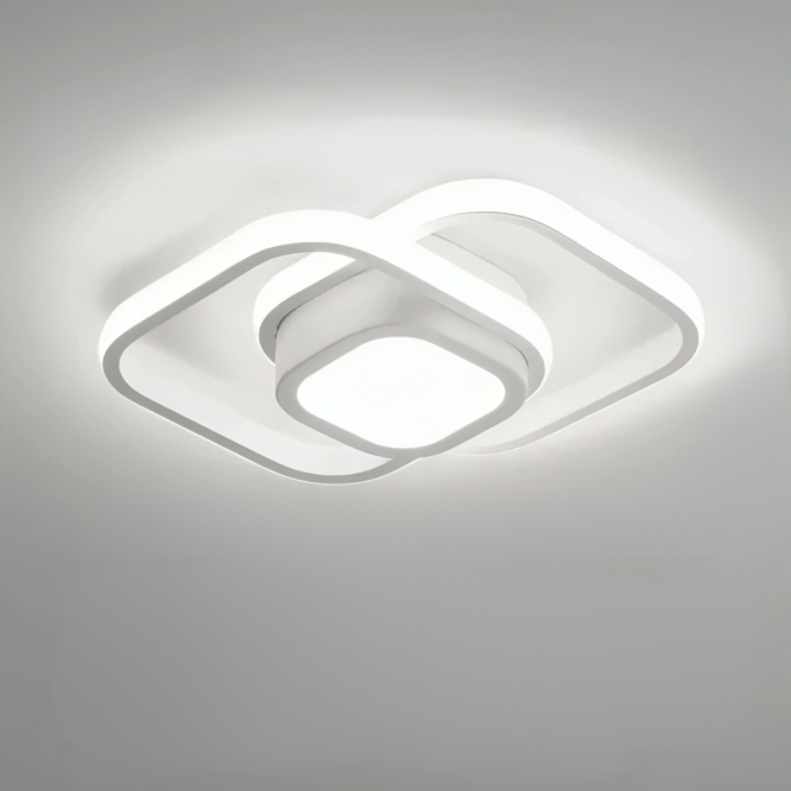 Modern LED Ceiling Lamp 18W | Creative Design with 2 Rings | Energy-Efficient Lighting for Living Room & Office 24 cm | Bowlift