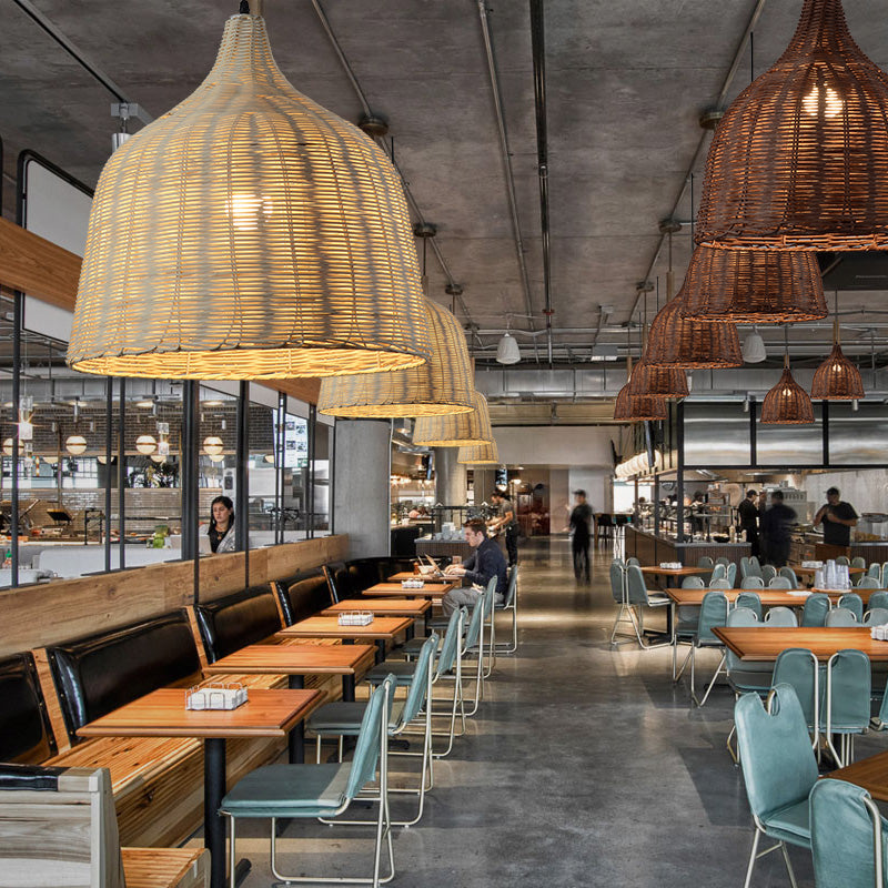 NatureGlow Pendant Lamp - Woven Reed and Bamboo Lighting | Bowlift