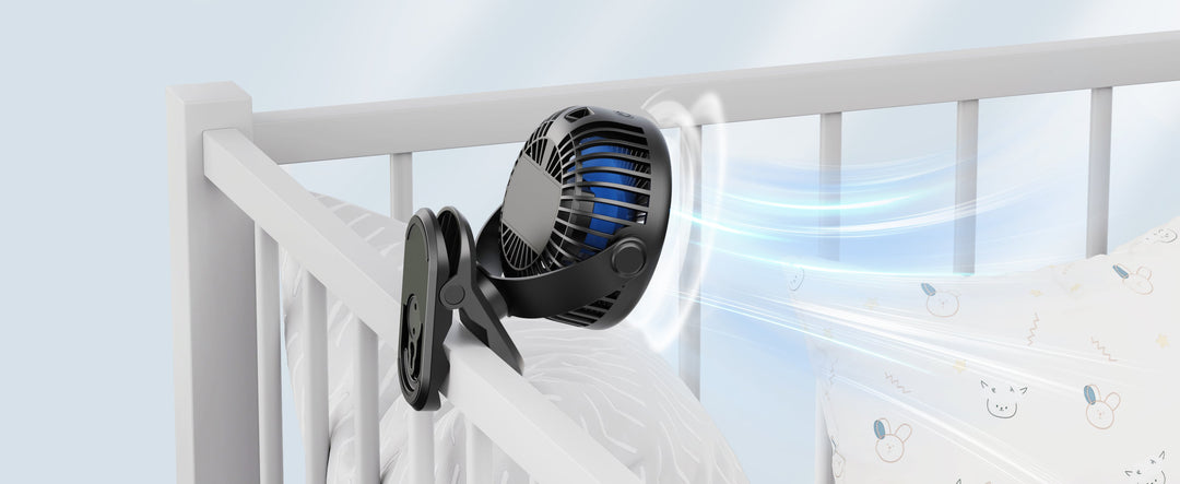 Portable Clip on Fan - Battery Operated Stroller Fan | Bowlift