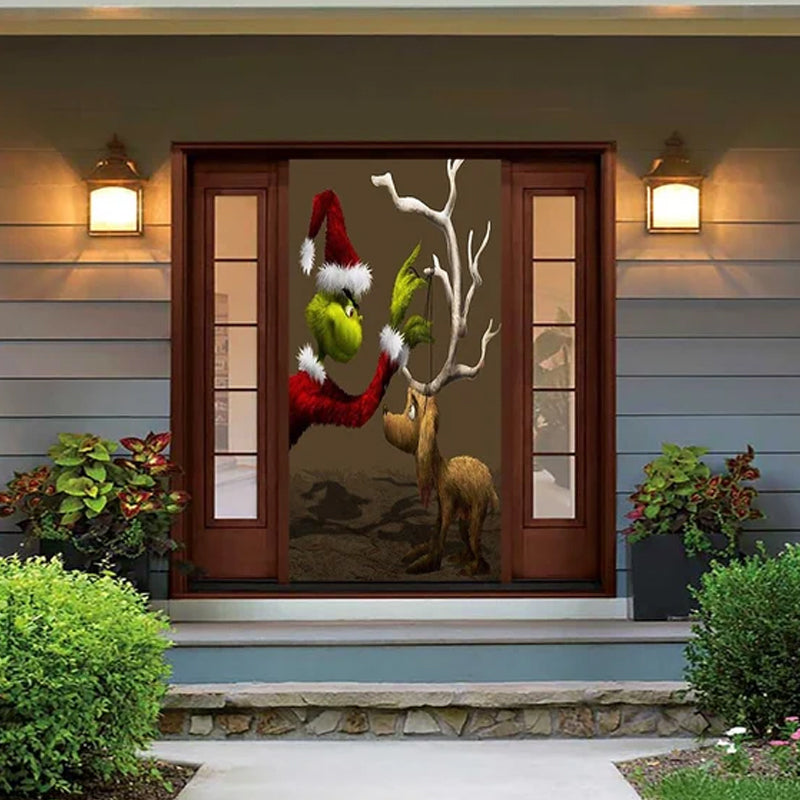 BowLift | Christmas Door Decoration | Fabric Door Cover | Washable & Reusable