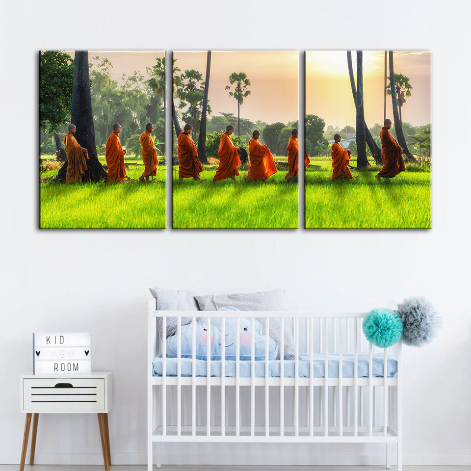 Morning Walk 3 Piece - Canvas Wall Art Painting | Bowlift
