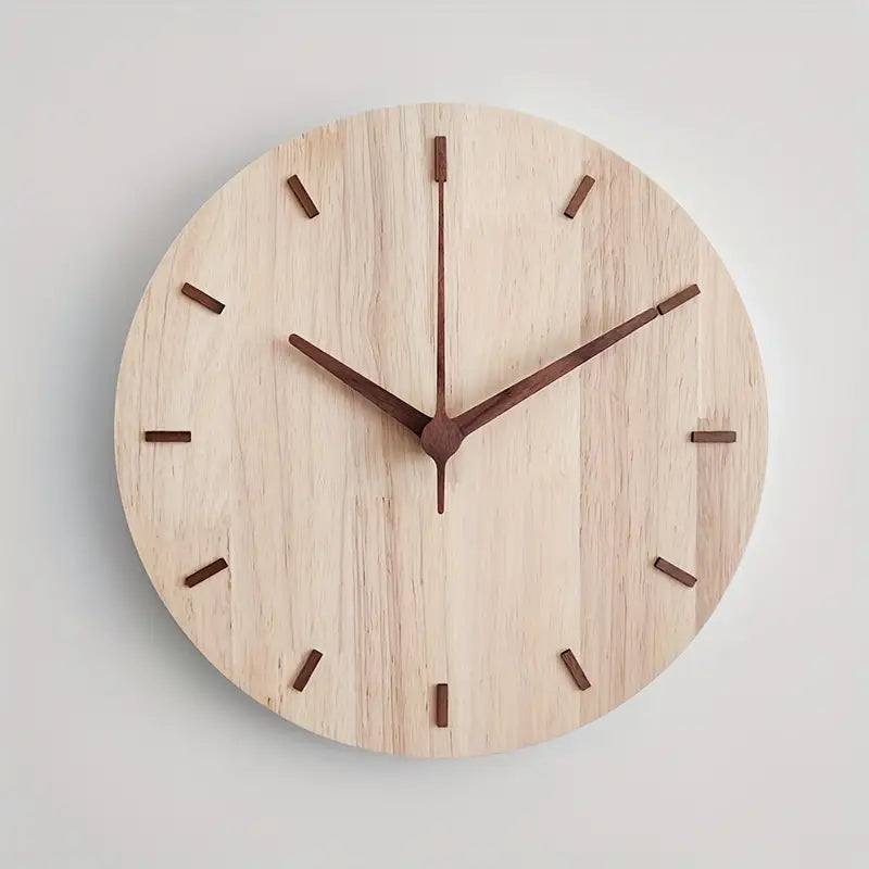 Minimalist aesthetic wall clock made of wood Bowlift