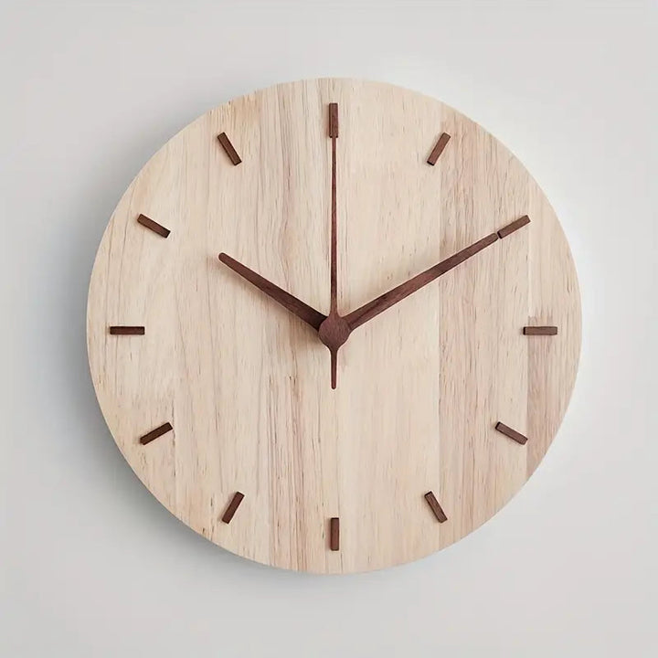 Minimalist aesthetic wall clock made of wood Bowlift