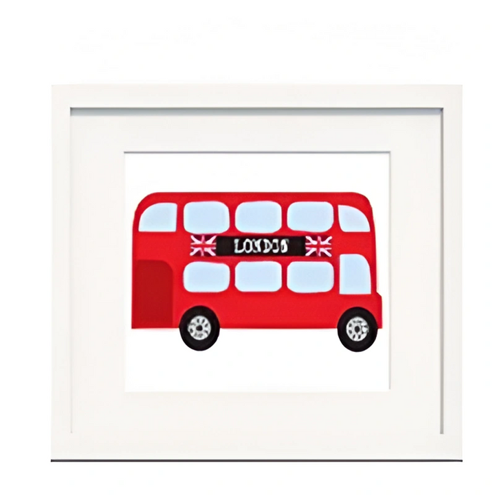 London Bus Theme Nursery Decor - Canvas Wall Art Painting | Bowlift