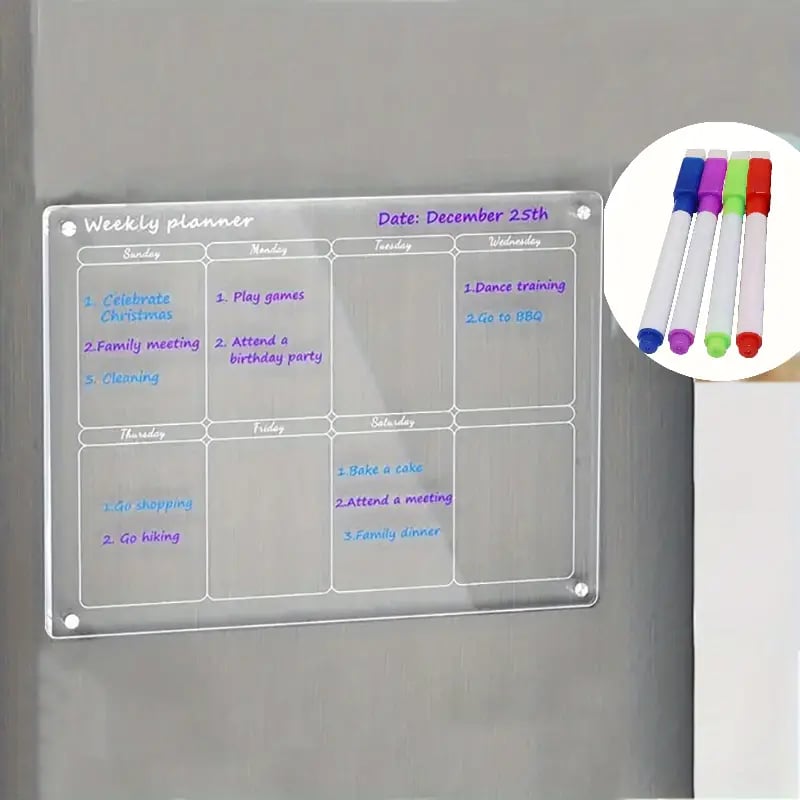 BowLift | Magnetic Schedule Planner For Fridge[Permanently reusable]