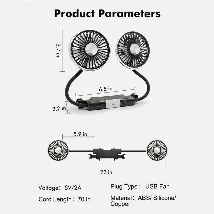 Summer Dual-Head USB Hose Fan | Bowlift