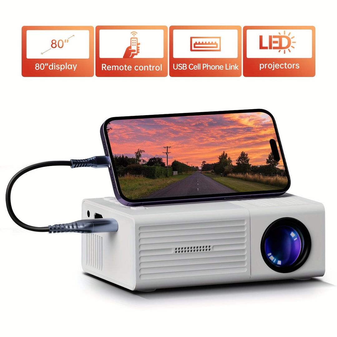 BowLift | Ultra-Bright Mini Projector 3000 Lumen – Portable, HDTV & USB, Ideal for Home Cinema & Outdoors!