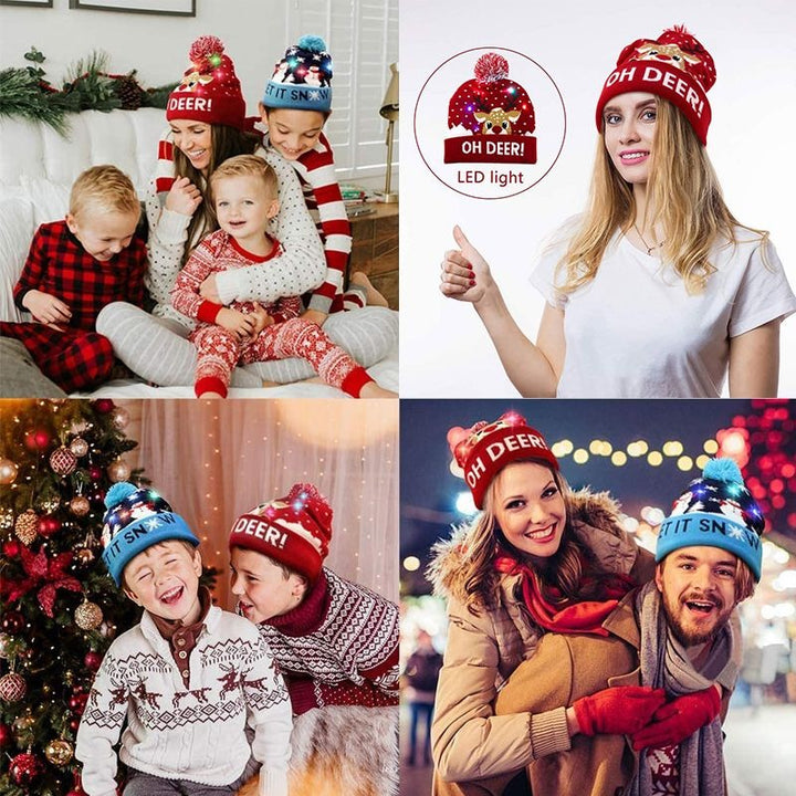 BowLift | 🎅LED Christmas Knitted Hats Light up Xmas Beanie
