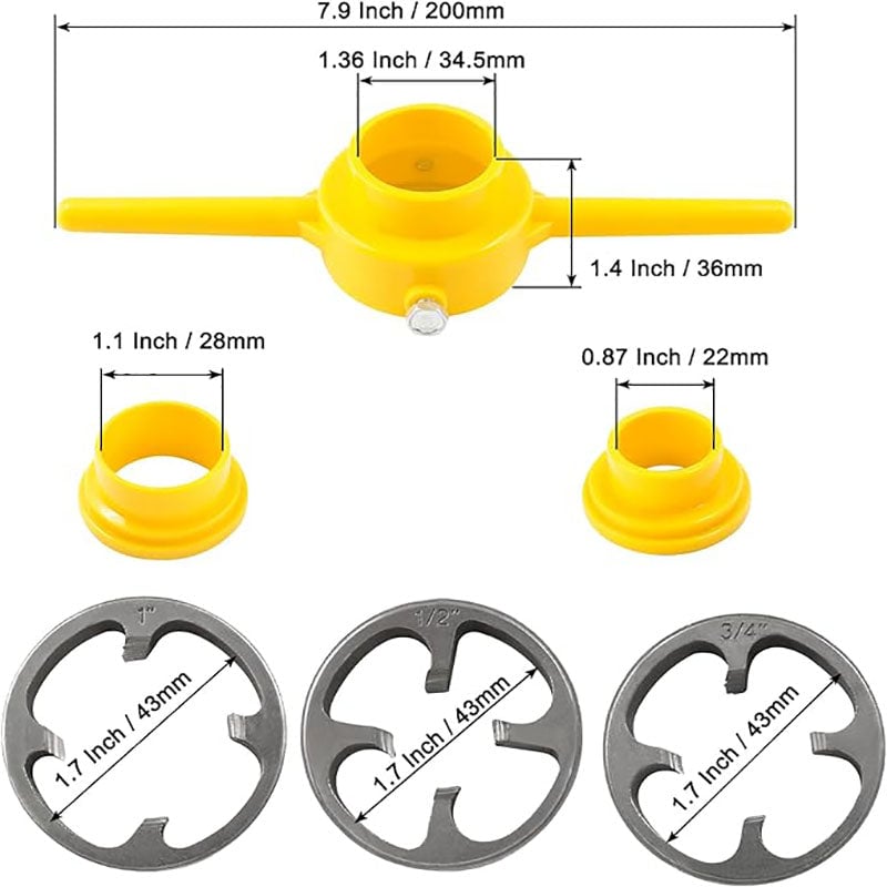 BowLift | 6-Piece Set Of Water Pipe Die Plastic Pipe Die Tap Wrench Set