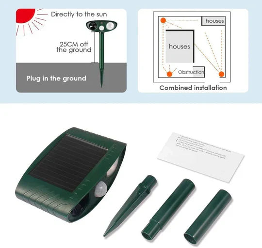BowLift | Ultrasonic Deer Repeller - Pack Of 4 Solar Powered - Get Rid of Deer in 48 Hours