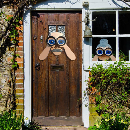 BowLift | Fence Decoration Nosy Old Man and Lady Garden Yard Art