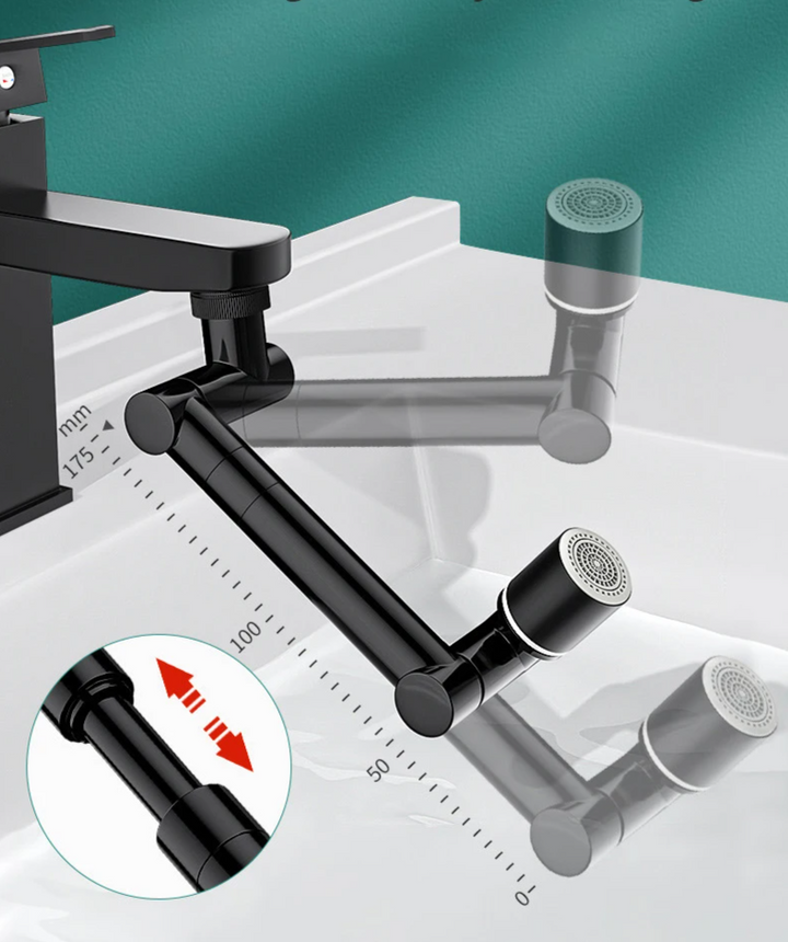 FlexiFlow 360° rotatable and extendable faucet head Bowlift