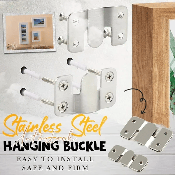 BowLift | Interlock Hanging Clip — Stainless Steel Wall Art Hooks with Secure Hold (5 Pieces)