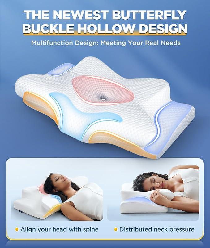 BowLift | Memory Foam Neck Pillow | Ergonomic Support for Neck Pain Relief at Home