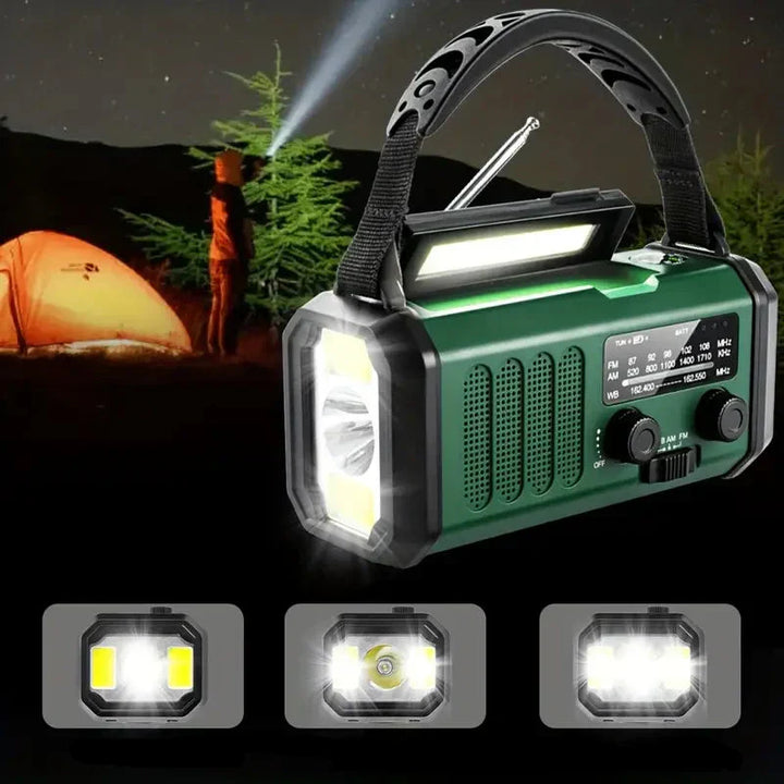 BowLift | Solar Emergency Radio with Power Bank – Hand Crank & LED Torch for Camping and Outdoor Use