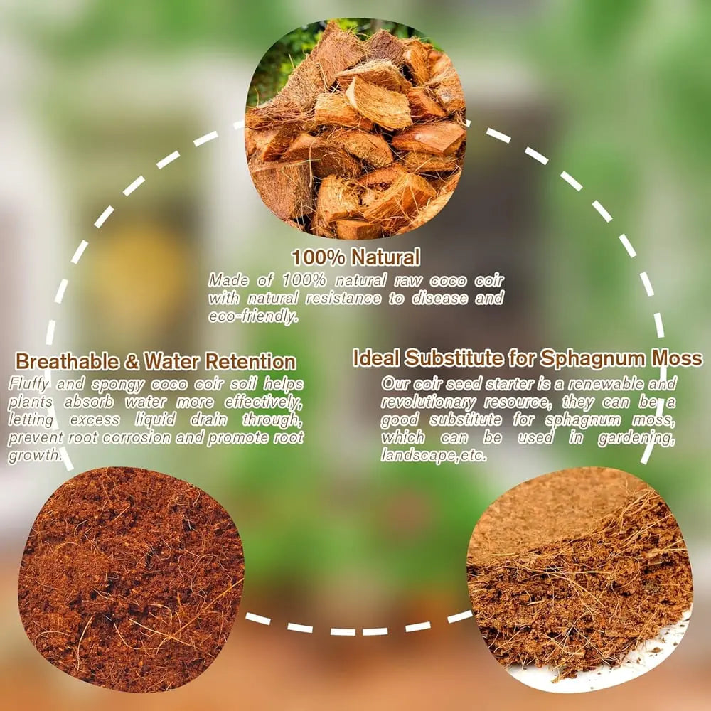 BowLift | 2-Piece Set Coconut Coir Briquettes for Plants – Organic Growing Substrate with High Water Retention!