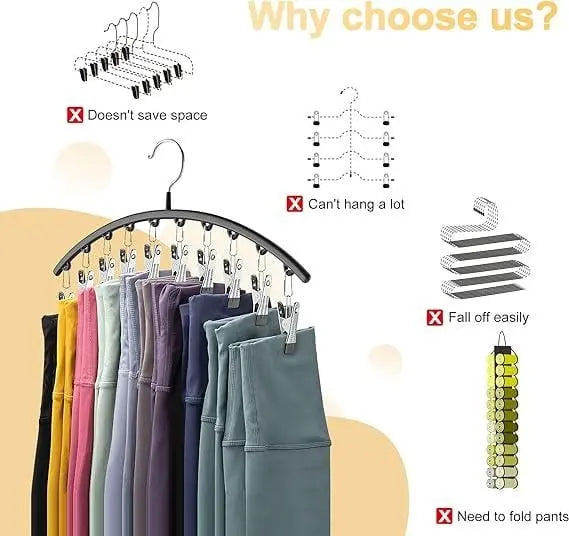BowLift | 2-piece Set Leggings Organizer Hangers – with 20 Clips for space-saving storage!