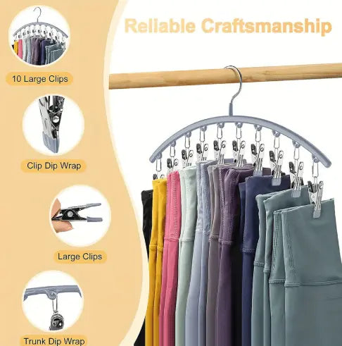BowLift | 2-piece Set Leggings Organizer Hangers – with 20 Clips for space-saving storage!