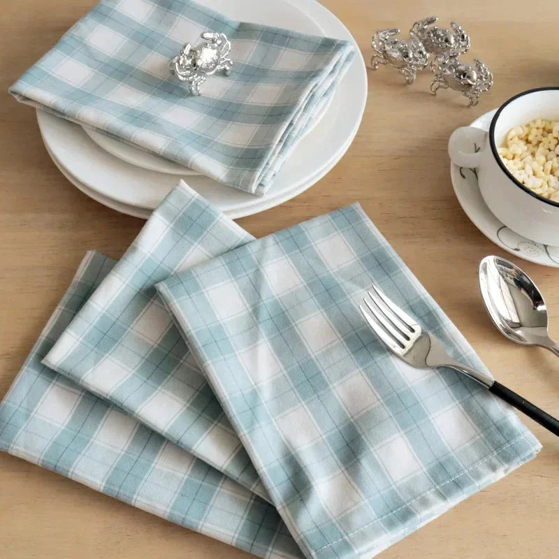 2PCS Plaid Cloth Napkin Square Napkin Western Napkin Nordic Style | Bowlift
