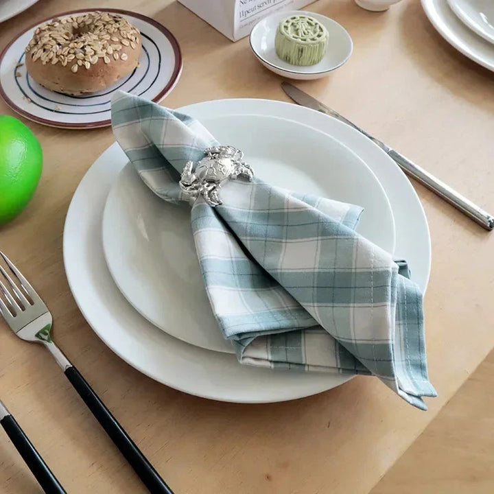 2PCS Plaid Cloth Napkin Square Napkin Western Napkin Nordic Style | Bowlift