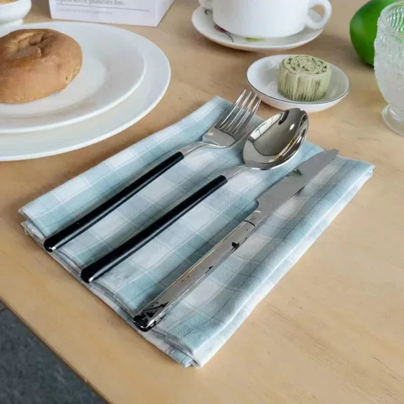 2PCS Plaid Cloth Napkin Square Napkin Western Napkin Nordic Style | Bowlift