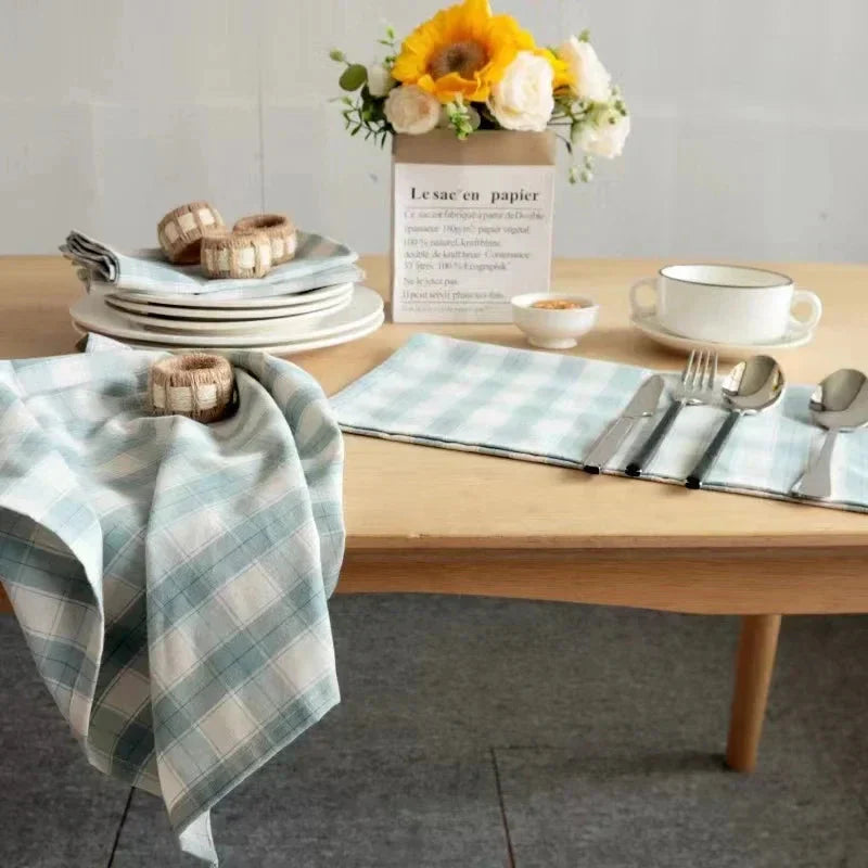 2PCS Plaid Cloth Napkin Square Napkin Western Napkin Nordic Style | Bowlift
