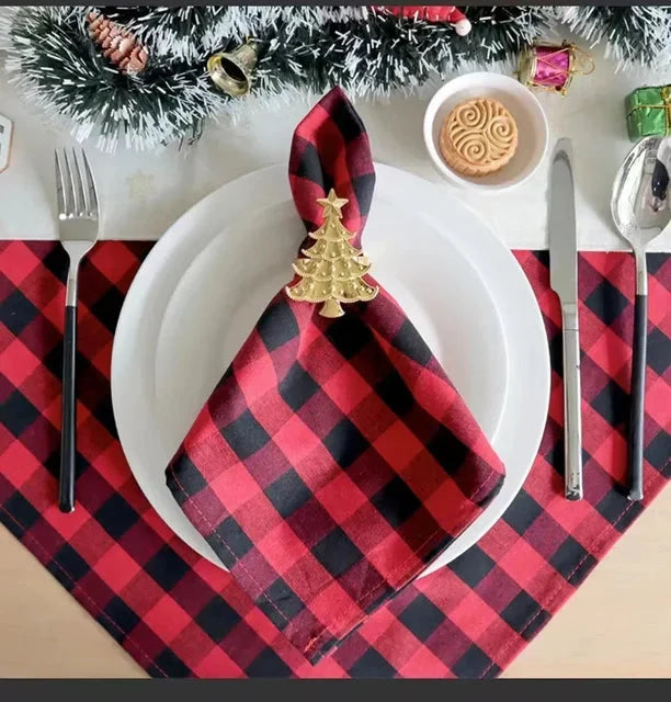 2PCS Plaid Cloth Napkin Square Napkin Western Napkin Nordic Style | Bowlift