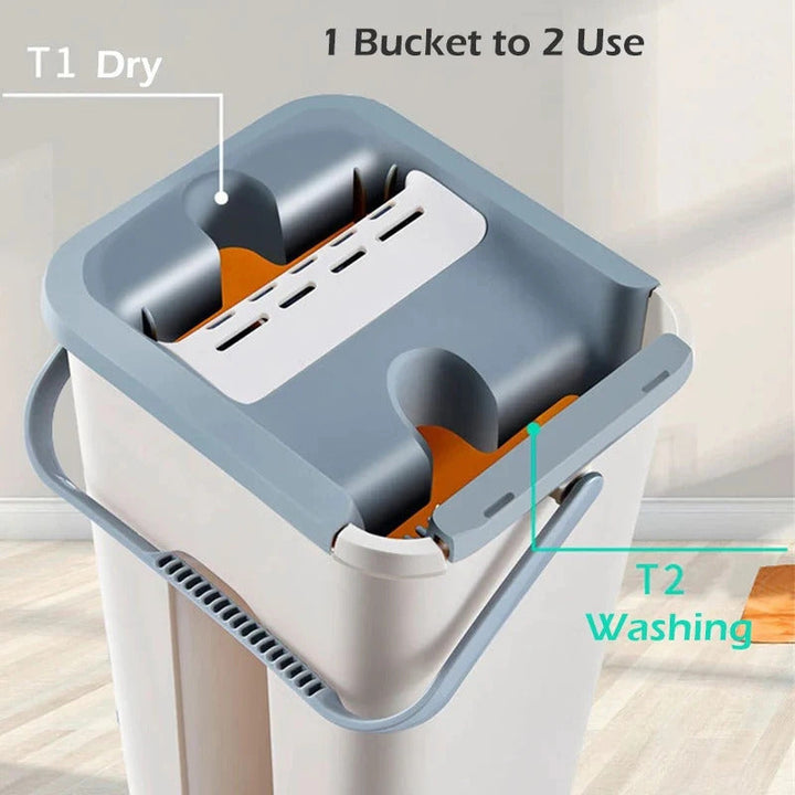 Spin Mop Bucket With Reusable Mop Pads Bowlift