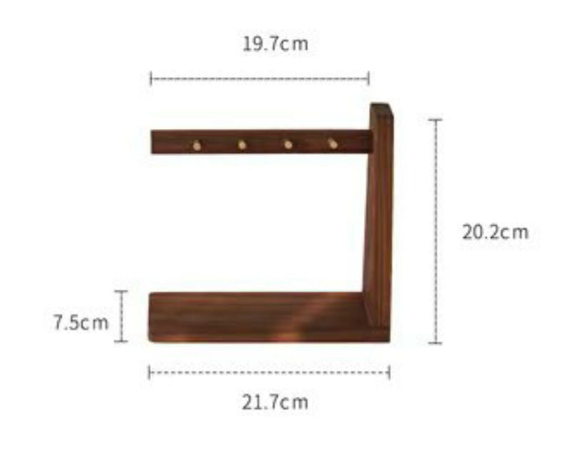 BowLift | Solid Wood Key Organizer with 6 Key Hooks and Storage Platform, No Installation Required, Suitable for Storing Keys, Glasses, Wallets and More
