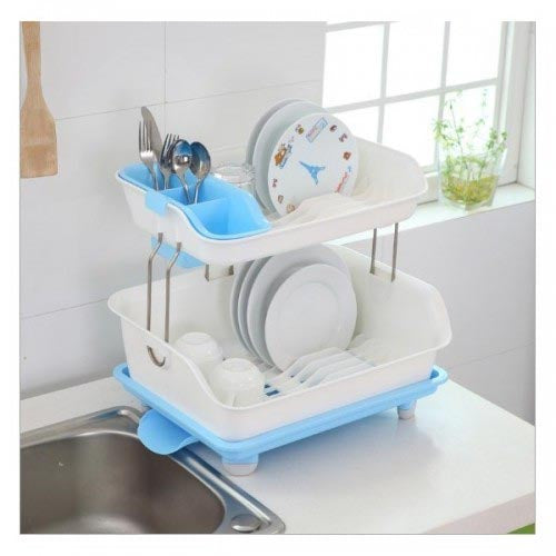 2-Tier Dish Drying Storage Drain Rack Bowlift