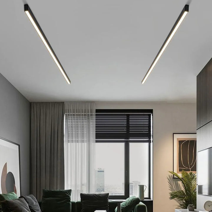 BowLift | Black Metal Ceiling Lamp LED Linear Minimalistic Modern Design