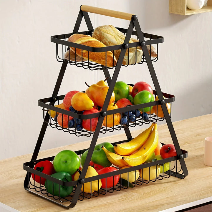 Stacked fruit basket, decorative storage basket for kitchen and dining table | Bowlift