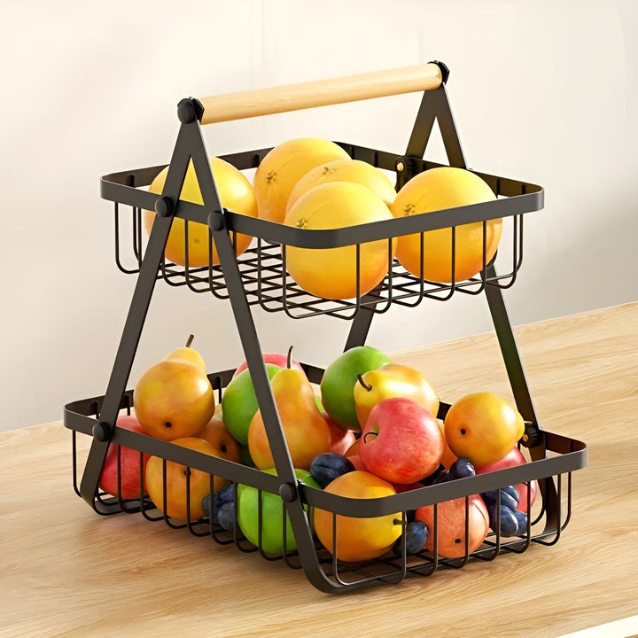 3-tiered fruit basket made of metal – space-saving and decorative | Ideal for kitchen & dining taBowlifte | Bowlift