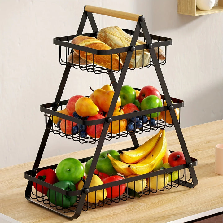 BowLift | Kitchen Storage Metal Fruit Basket Stand